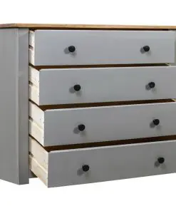 vidaXL Side Cabinet Grey 80x40x73 cm Pine Panama Range