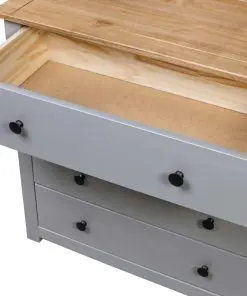 vidaXL Side Cabinet Grey 80x40x73 cm Pine Panama Range