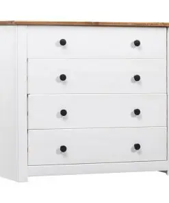 vidaXL Side Cabinet White 80x40x73 cm Pine Panama Range