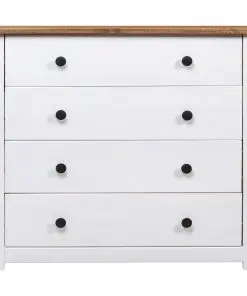 vidaXL Side Cabinet White 80x40x73 cm Pine Panama Range