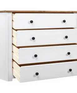 vidaXL Side Cabinet White 80x40x73 cm Pine Panama Range