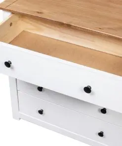 vidaXL Side Cabinet White 80x40x73 cm Pine Panama Range