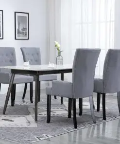 vidaXL Dining Chairs with Armrests 4 pcs Light Grey Fabric