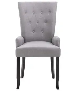 vidaXL Dining Chairs with Armrests 6 pcs Light Grey Fabric