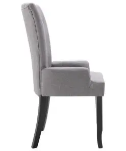 vidaXL Dining Chairs with Armrests 6 pcs Light Grey Fabric
