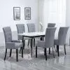 vidaXL Dining Chairs with Armrests 6 pcs Light Grey Fabric