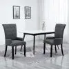 vidaXL Dining Chairs with Armrests 2 pcs Dark Grey Fabric