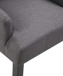 vidaXL Dining Chairs with Armrests 4 pcs Dark Grey Fabric