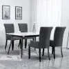 vidaXL Dining Chairs with Armrests 4 pcs Dark Grey Fabric