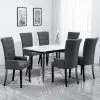 vidaXL Dining Chairs with Armrests 6 pcs Dark Grey Fabric vidaXL Dining Chairs with Armrests 6 pcs Dark Grey Fabric