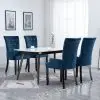 vidaXL Dining Chair with Armrests 4 pcs Dark Blue Velvet
