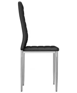 vidaXL Dining Chairs 2 pcs Black Faux Leather