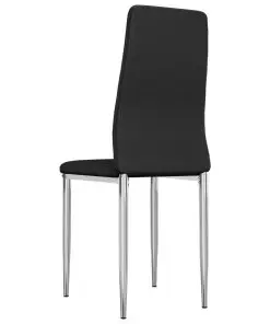 vidaXL Dining Chairs 2 pcs Black Faux Leather