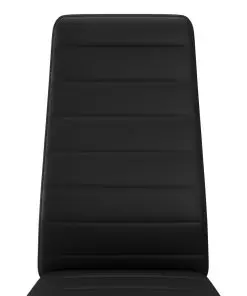 vidaXL Dining Chairs 2 pcs Black Faux Leather