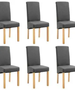 vidaXL Dining Chairs 6 pcs Grey Fabric