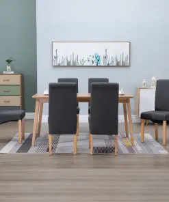 vidaXL Dining Chairs 6 pcs Grey Fabric