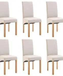 vidaXL Dining Chairs 6 pcs Cream Fabric