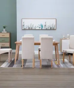 vidaXL Dining Chairs 6 pcs Cream Fabric