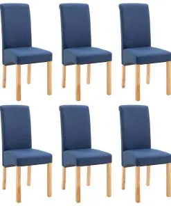 vidaXL Dining Chairs 6 pcs Blue Fabric