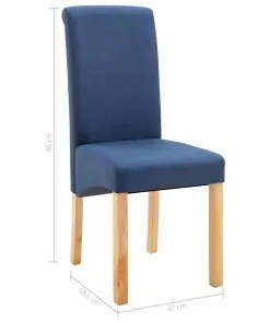 vidaXL Dining Chairs 6 pcs Blue Fabric