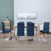 vidaXL Dining Chairs 6 pcs Blue Fabric