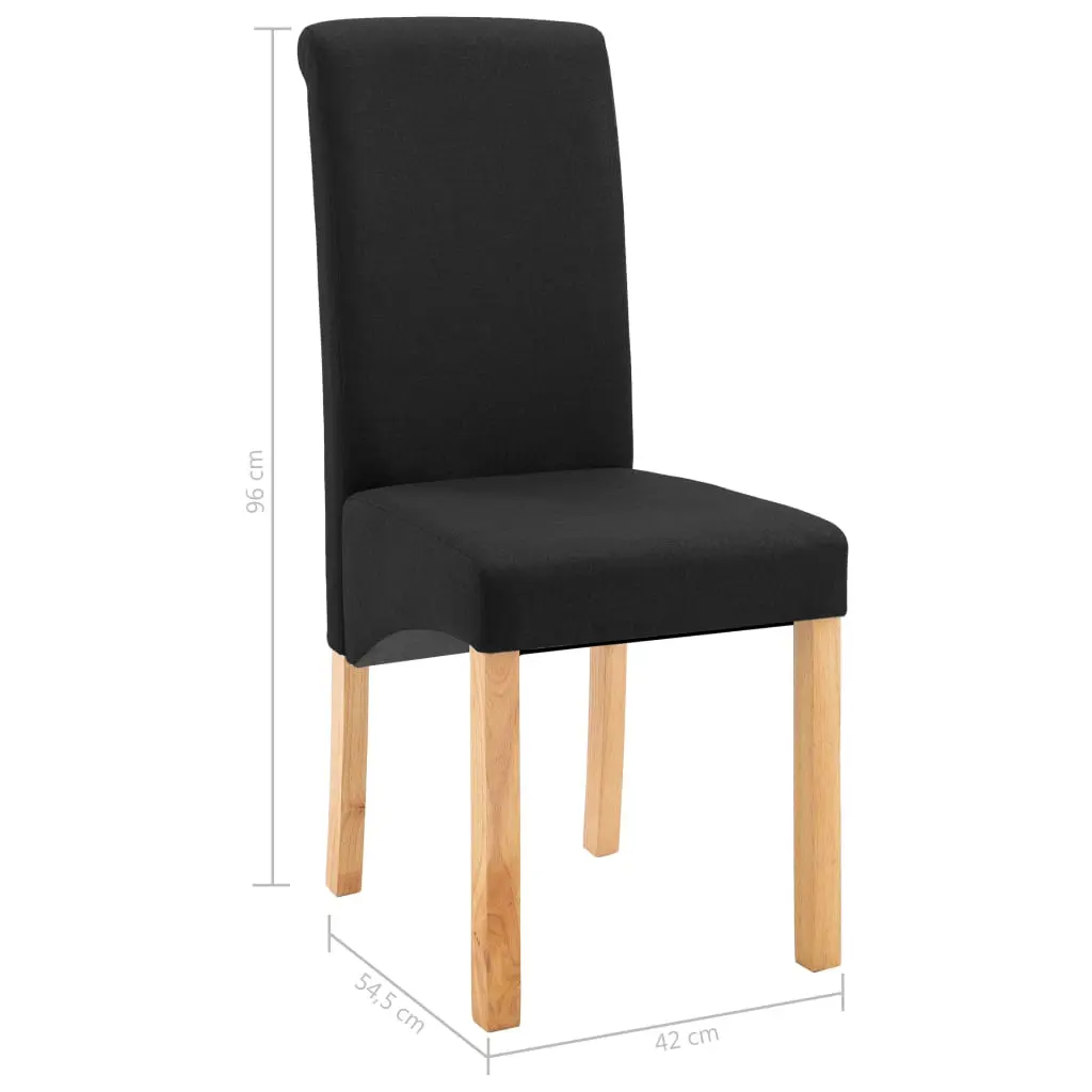 vidaXL Dining Chairs 6 pcs Black Fabric