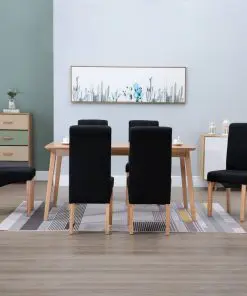 vidaXL Dining Chairs 6 pcs Black Fabric