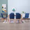 vidaXL Dining Chairs 6 pcs Blue Fabric