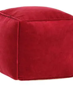 vidaXL Pouffe Cotton Velvet 40x40x40 cm Ruby Red
