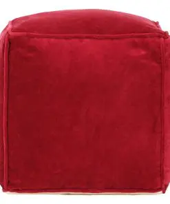 vidaXL Pouffe Cotton Velvet 40x40x40 cm Ruby Red