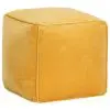 vidaXL Pouffe Cotton Velvet 40x40x40 cm Yellow vidaXL Pouffe Cotton Velvet 40x40x40 cm Yellow