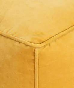vidaXL Pouffe Cotton Velvet 40x40x40 cm Yellow