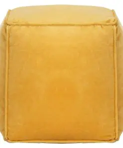 vidaXL Pouffe Cotton Velvet 40x40x40 cm Yellow
