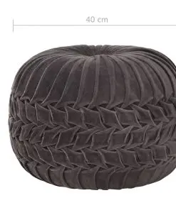 vidaXL Pouffe Cotton Velvet Smock Design 40×30 cm Anthracite