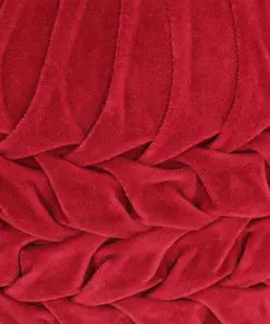 vidaXL Pouffe Cotton Velvet Smock Design 40×30 cm Red