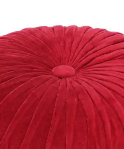 vidaXL Pouffe Cotton Velvet Smock Design 40×30 cm Red