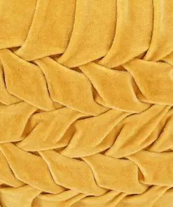 vidaXL Pouffe Cotton Velvet Smock Design 40×30 cm Yellow
