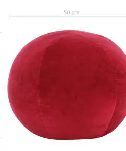 vidaXL Pouffe Cotton Velvet 50×35 cm Red