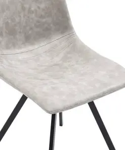 vidaXL Dining Chairs 4 pcs Light Grey Faux Leather