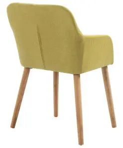 vidaXL Dining Chairs 6 pcs Green Fabric and Solid Oak Wood