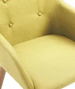 vidaXL Dining Chairs 6 pcs Green Fabric and Solid Oak Wood
