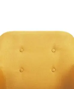 vidaXL Dining Chairs 4 pcs Yellow Fabric and Solid Oak Wood