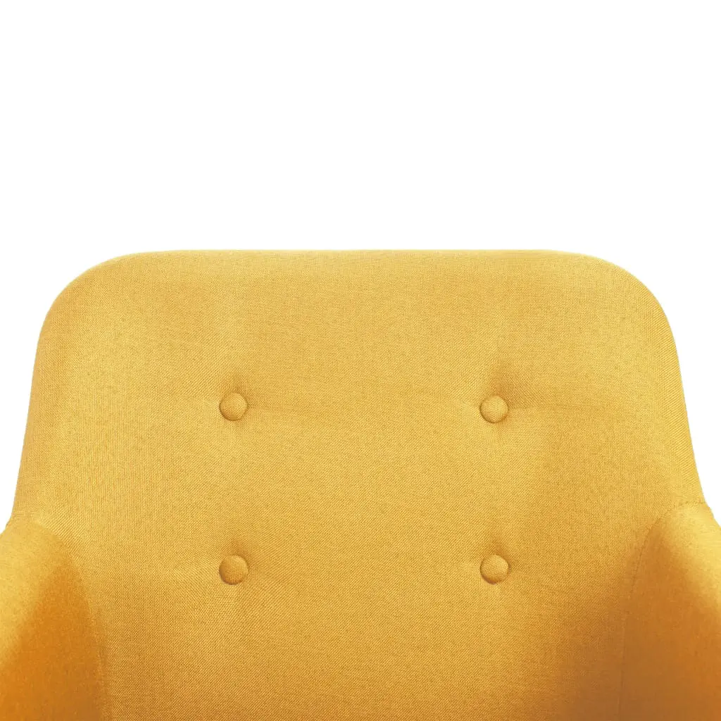 vidaXL Dining Chairs 6 pcs Yellow Fabric and Solid Oak Wood