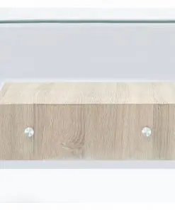 vidaXL Coffee Table with Drawer 50x50x45 cm Tempered Glass