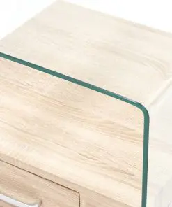 vidaXL Coffee Table with Drawer 50x50x45 cm Tempered Glass