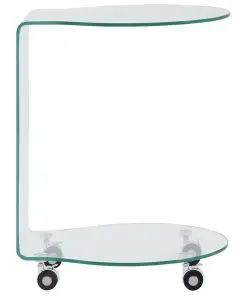 vidaXL Coffee Table 45x40x58 cm Tempered Glass