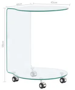 vidaXL Coffee Table 45x40x58 cm Tempered Glass