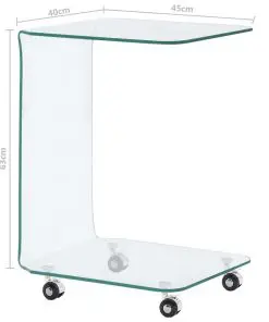 vidaXL Coffee Table 45x40x63 cm Tempered Glass