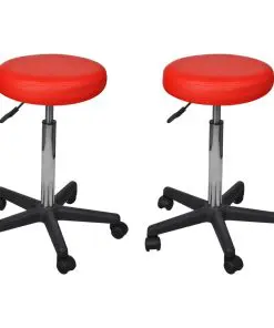 vidaXL Office Stools 2 pcs Red 35.5×98 cm Faux Leather