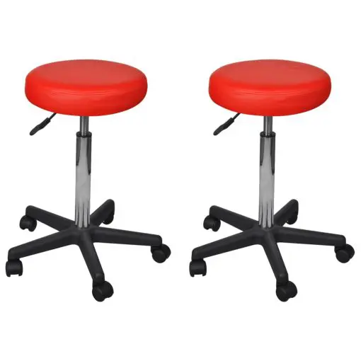 vidaXL Office Stools 2 pcs Red 35.5×98 cm Faux Leather